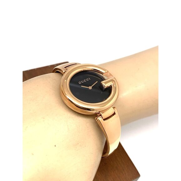 Gucci Women's Watch YA134509 Guccissima Swiss Quartz Rose Gold Black Dial 36mm - Picture 6 of 14